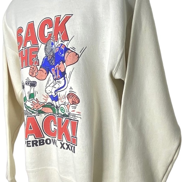 Lee Heavyweight M Cream Sack The Pack Superbowl XXXI Men’s Graphic Sweatshirt - Picture 7 of 12